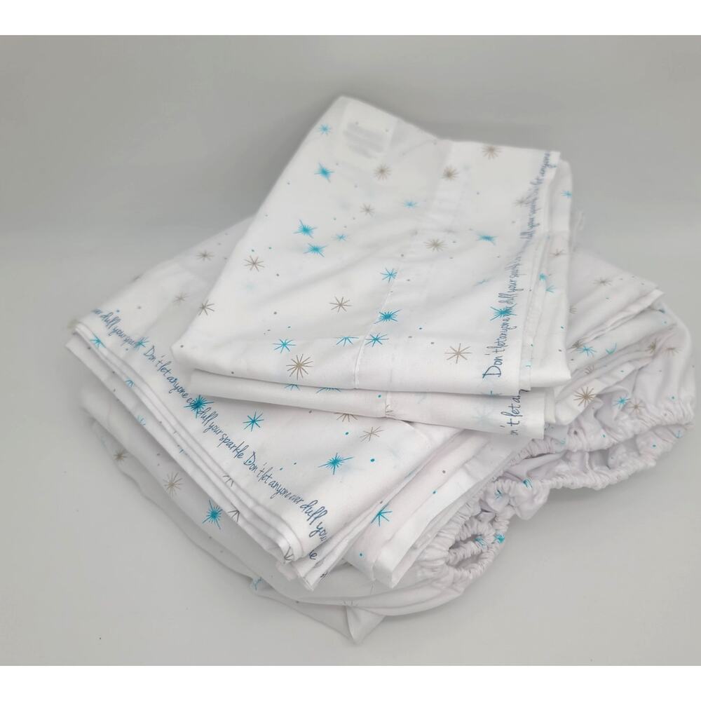 NWOT Westpoint Home "Don't Let Anyone Dull Your Sparkle" Sheet Set Full Double